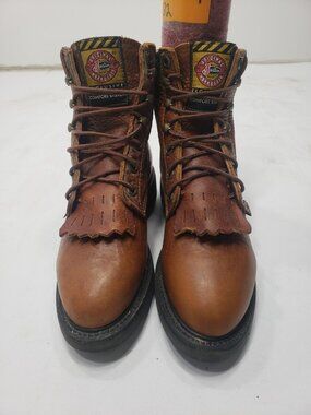 Justin Leather Kiltie Paddock Roper Boots Lace Up Ankle Boots Size 5.5B